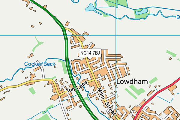 NG14 7BJ map - OS VectorMap District (Ordnance Survey)