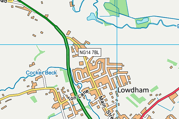 NG14 7BL map - OS VectorMap District (Ordnance Survey)