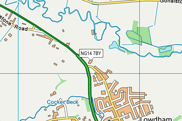 NG14 7BY map - OS VectorMap District (Ordnance Survey)