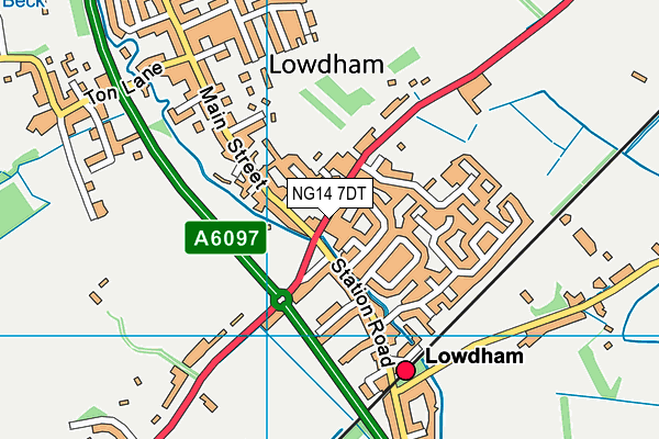 NG14 7DT map - OS VectorMap District (Ordnance Survey)