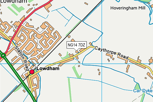 NG14 7DZ map - OS VectorMap District (Ordnance Survey)