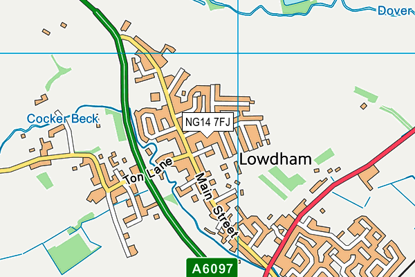 NG14 7FJ map - OS VectorMap District (Ordnance Survey)