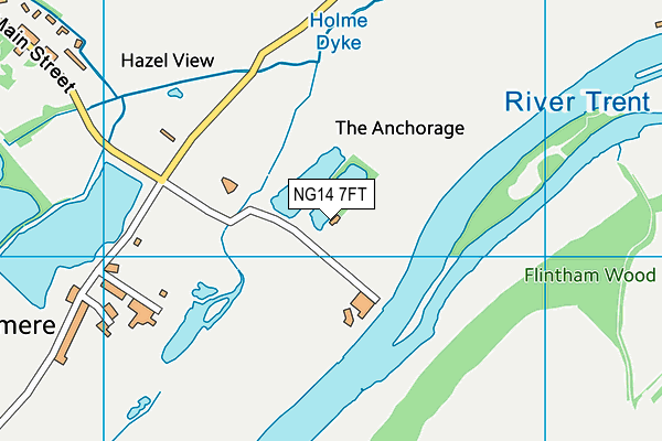 NG14 7FT map - OS VectorMap District (Ordnance Survey)