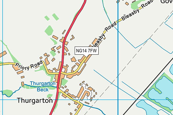 NG14 7FW map - OS VectorMap District (Ordnance Survey)