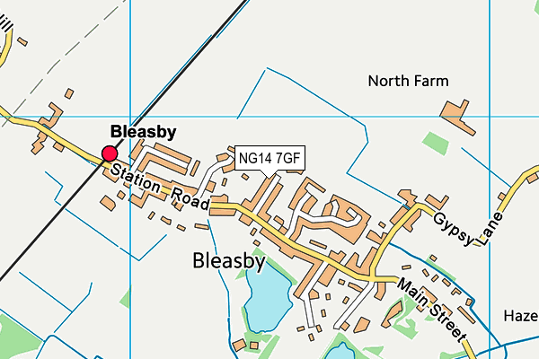 NG14 7GF map - OS VectorMap District (Ordnance Survey)