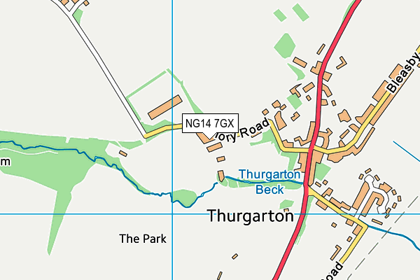 NG14 7GX map - OS VectorMap District (Ordnance Survey)