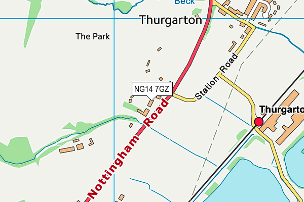 NG14 7GZ map - OS VectorMap District (Ordnance Survey)