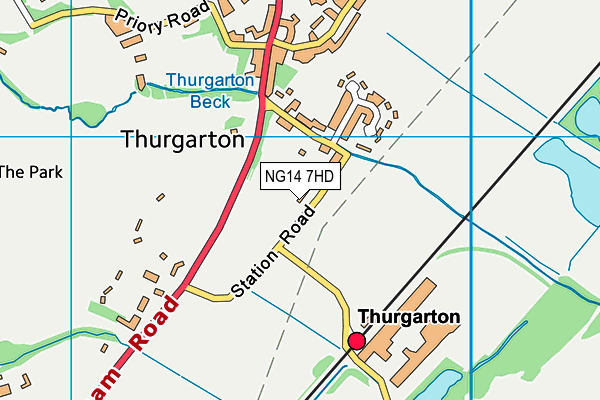 NG14 7HD map - OS VectorMap District (Ordnance Survey)