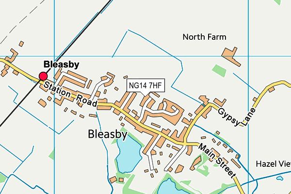 NG14 7HF map - OS VectorMap District (Ordnance Survey)