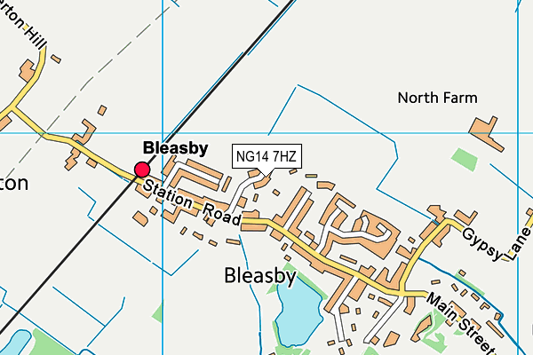 NG14 7HZ map - OS VectorMap District (Ordnance Survey)