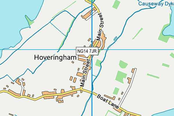 Hoveringham Cricket Club map (NG14 7JR) - OS VectorMap District (Ordnance Survey)