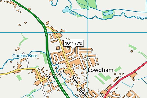 NG14 7WB map - OS VectorMap District (Ordnance Survey)