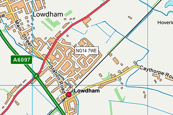 NG14 7WE map - OS VectorMap District (Ordnance Survey)