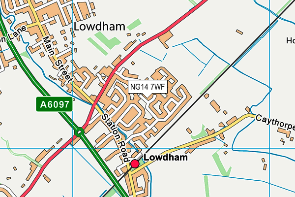 NG14 7WF map - OS VectorMap District (Ordnance Survey)