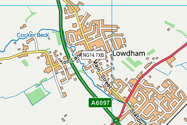 NG14 7XB map - OS VectorMap District (Ordnance Survey)