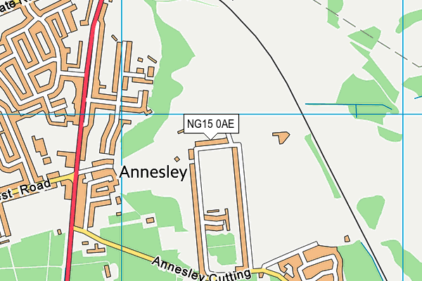 NG15 0AE map - OS VectorMap District (Ordnance Survey)