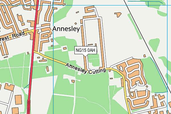 NG15 0AH map - OS VectorMap District (Ordnance Survey)