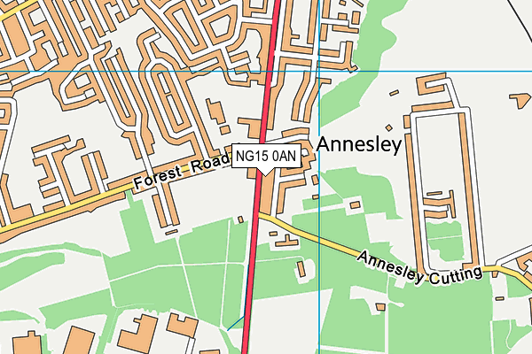 NG15 0AN map - OS VectorMap District (Ordnance Survey)