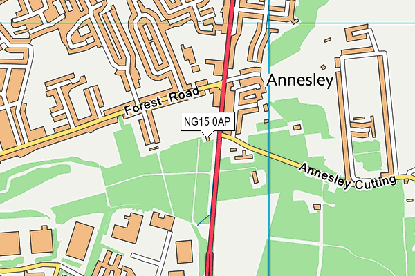 Annesley Welfare (Closed) map (NG15 0AP) - OS VectorMap District (Ordnance Survey)