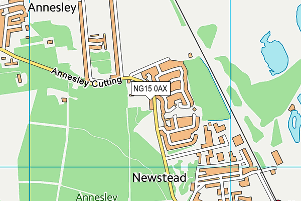 NG15 0AX map - OS VectorMap District (Ordnance Survey)