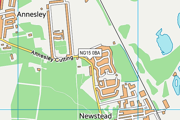 NG15 0BA map - OS VectorMap District (Ordnance Survey)