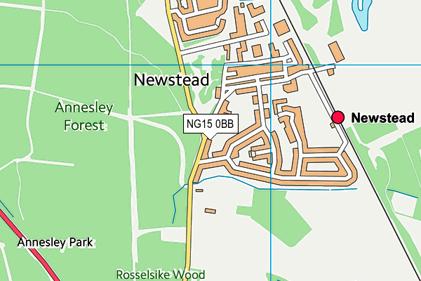 Newstead Primary and Nursery School map (NG15 0BB) - OS VectorMap District (Ordnance Survey)
