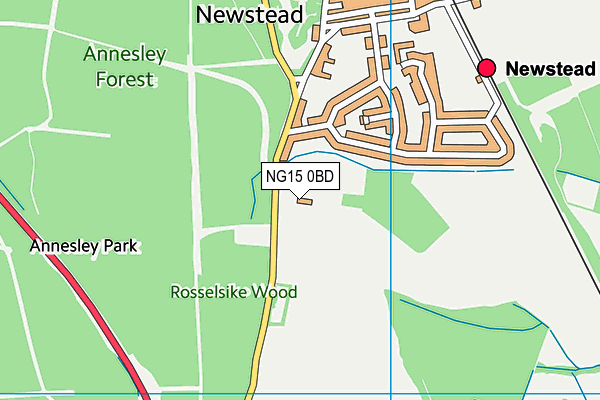 NG15 0BD map - OS VectorMap District (Ordnance Survey)