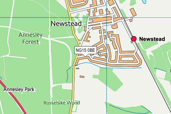 NG15 0BE map - OS VectorMap District (Ordnance Survey)