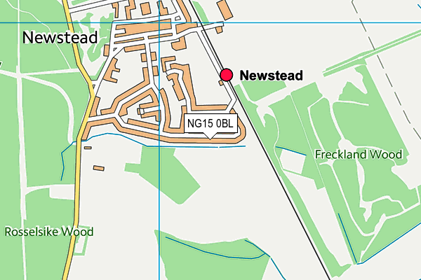 NG15 0BL map - OS VectorMap District (Ordnance Survey)