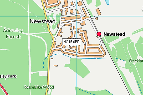 NG15 0BP map - OS VectorMap District (Ordnance Survey)