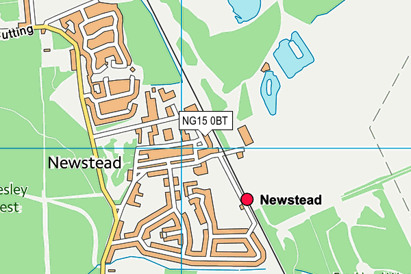 NG15 0BT map - OS VectorMap District (Ordnance Survey)