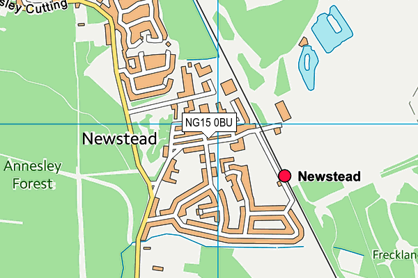 NG15 0BU map - OS VectorMap District (Ordnance Survey)
