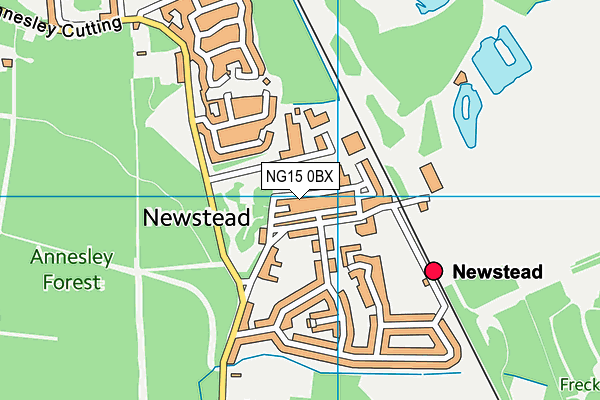 NG15 0BX map - OS VectorMap District (Ordnance Survey)