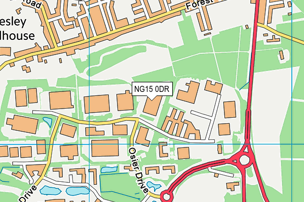 NG15 0DR map - OS VectorMap District (Ordnance Survey)