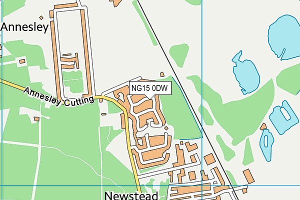 NG15 0DW map - OS VectorMap District (Ordnance Survey)