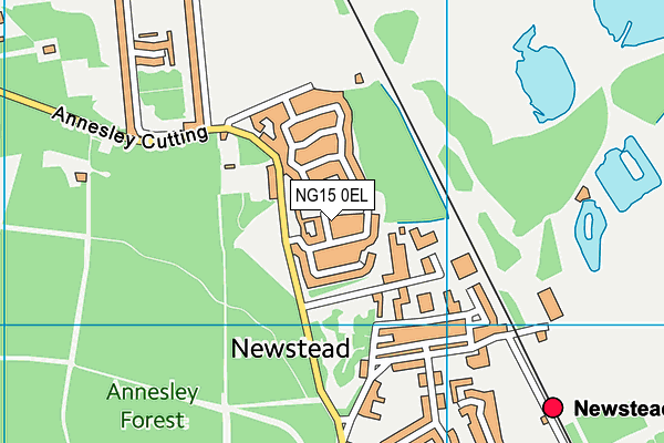 NG15 0EL map - OS VectorMap District (Ordnance Survey)