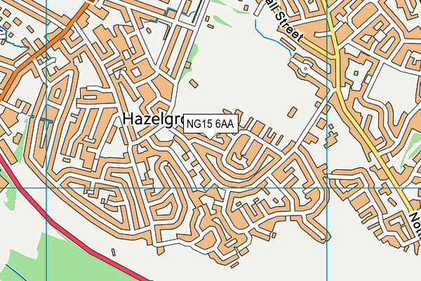 NG15 6AA map - OS VectorMap District (Ordnance Survey)