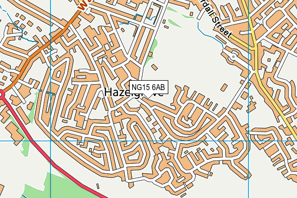 NG15 6AB map - OS VectorMap District (Ordnance Survey)