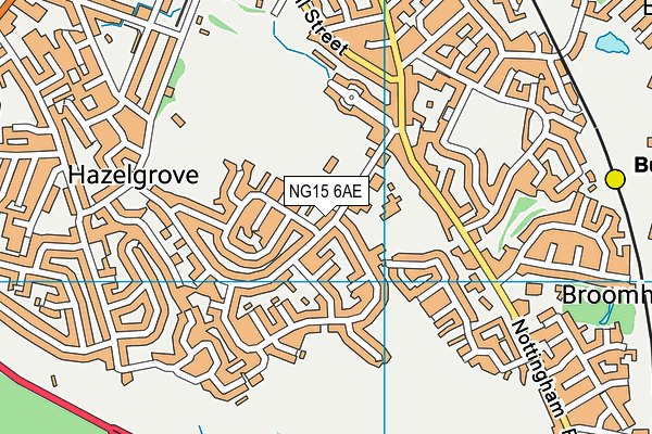 NG15 6AE map - OS VectorMap District (Ordnance Survey)