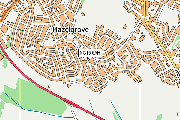 NG15 6AH map - OS VectorMap District (Ordnance Survey)