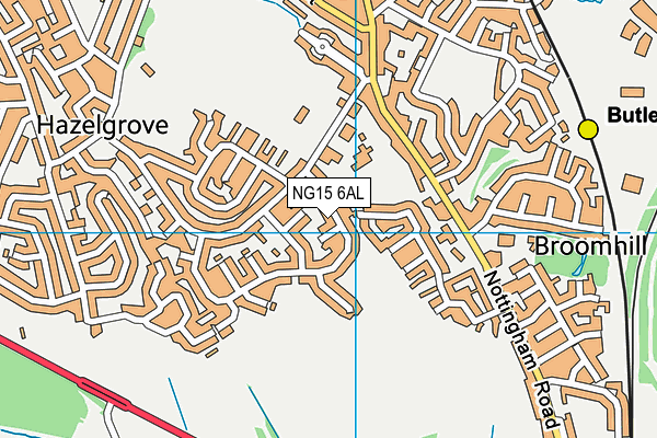 NG15 6AL map - OS VectorMap District (Ordnance Survey)