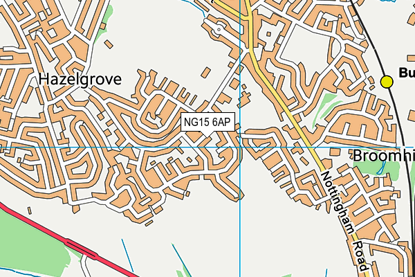 NG15 6AP map - OS VectorMap District (Ordnance Survey)