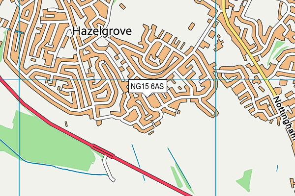 NG15 6AS map - OS VectorMap District (Ordnance Survey)