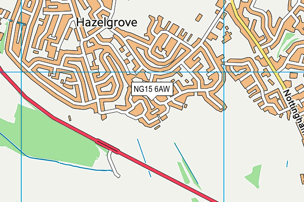 NG15 6AW map - OS VectorMap District (Ordnance Survey)