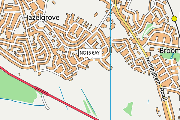 NG15 6AY map - OS VectorMap District (Ordnance Survey)