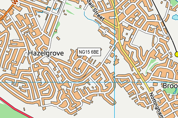 NG15 6BE map - OS VectorMap District (Ordnance Survey)