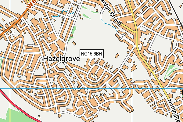 NG15 6BH map - OS VectorMap District (Ordnance Survey)