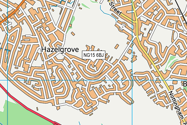 NG15 6BJ map - OS VectorMap District (Ordnance Survey)