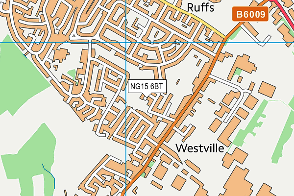 NG15 6BT map - OS VectorMap District (Ordnance Survey)