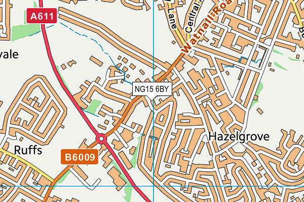 NG15 6BY map - OS VectorMap District (Ordnance Survey)
